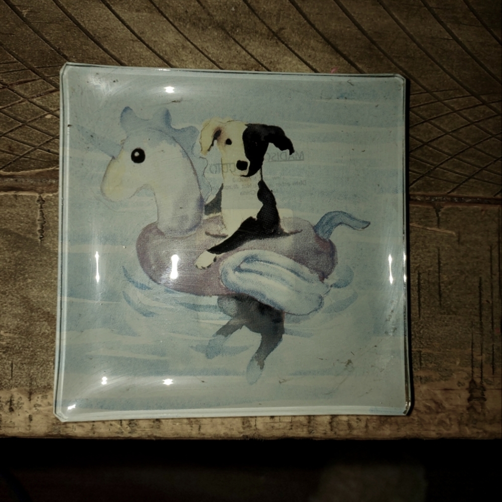 Dachshund glass tray.